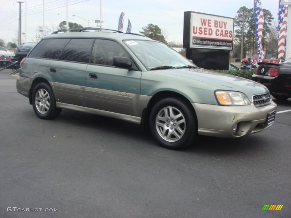 2003 Outback Wagon - Timberline Green Pearl / Gray photo #2