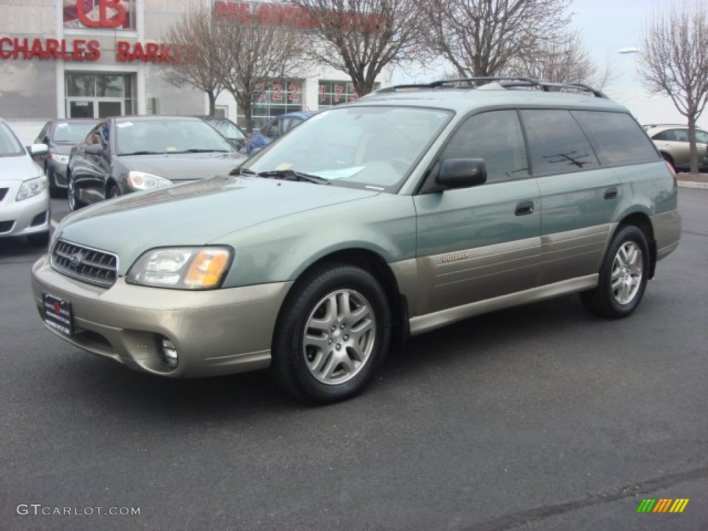 2003 Outback Wagon - Timberline Green Pearl / Gray photo #7