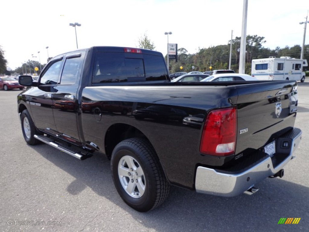2011 Ram 1500 SLT Quad Cab 4x4 - Brilliant Black Crystal Pearl / Dark Slate Gray/Medium Graystone photo #3