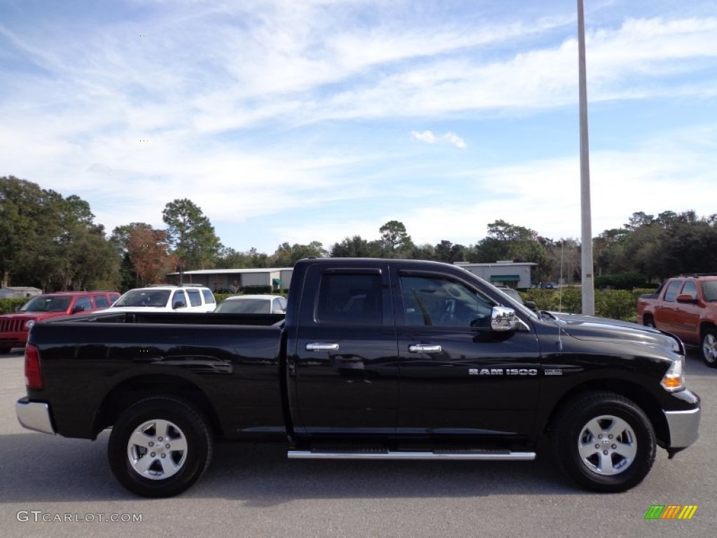 2011 Ram 1500 SLT Quad Cab 4x4 - Brilliant Black Crystal Pearl / Dark Slate Gray/Medium Graystone photo #9