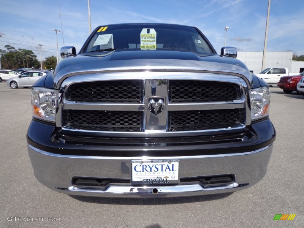 2011 Ram 1500 SLT Quad Cab 4x4 - Brilliant Black Crystal Pearl / Dark Slate Gray/Medium Graystone photo #13
