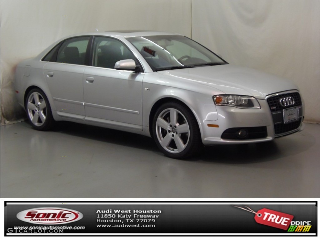 2008 A4 2.0T quattro S-Line Sedan - Light Silver Metallic / Black photo #1