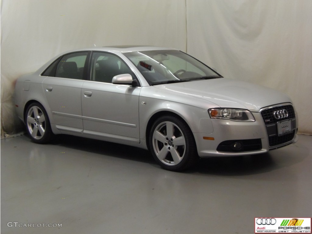 2008 A4 2.0T quattro S-Line Sedan - Light Silver Metallic / Black photo #2