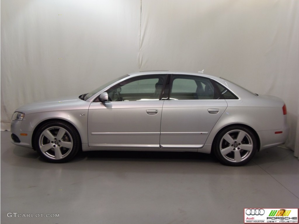 2008 A4 2.0T quattro S-Line Sedan - Light Silver Metallic / Black photo #4