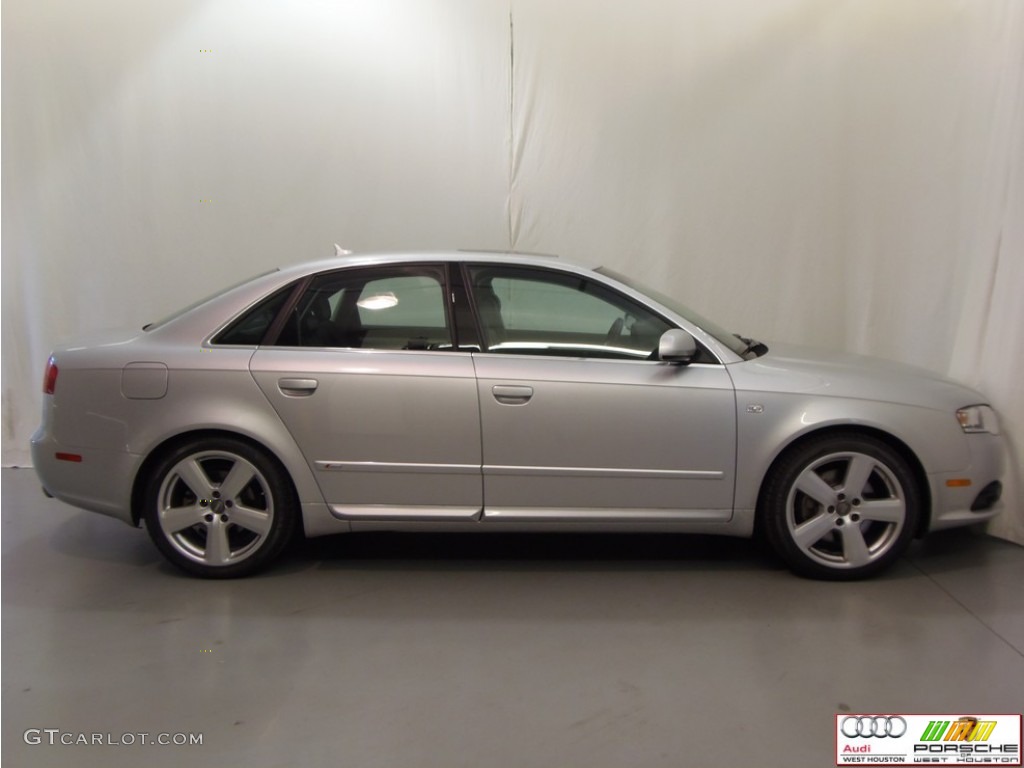 2008 A4 2.0T quattro S-Line Sedan - Light Silver Metallic / Black photo #5