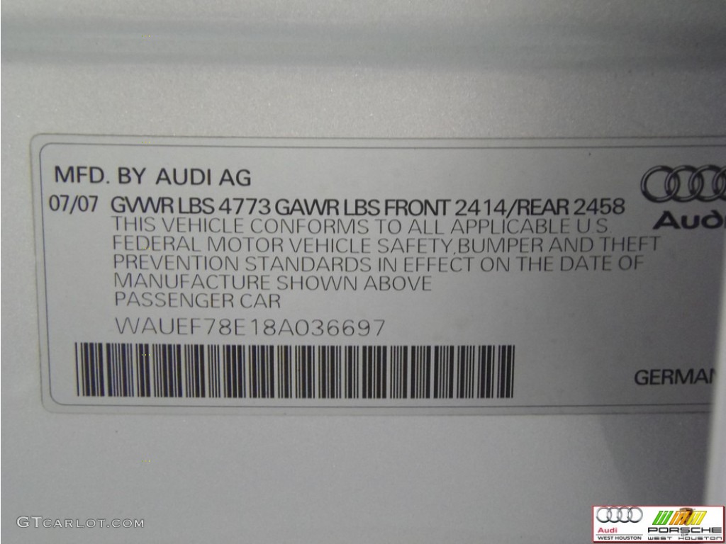 2008 A4 2.0T quattro S-Line Sedan - Light Silver Metallic / Black photo #33