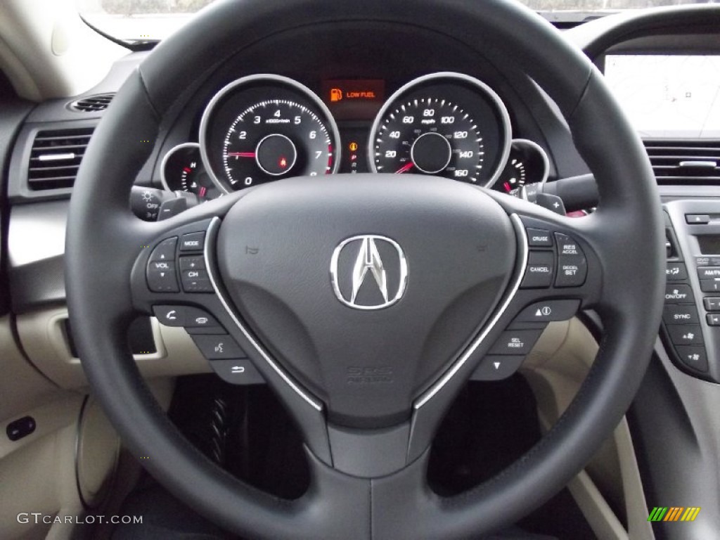 2013 Acura TL Advance Parchment Steering Wheel Photo #75104082