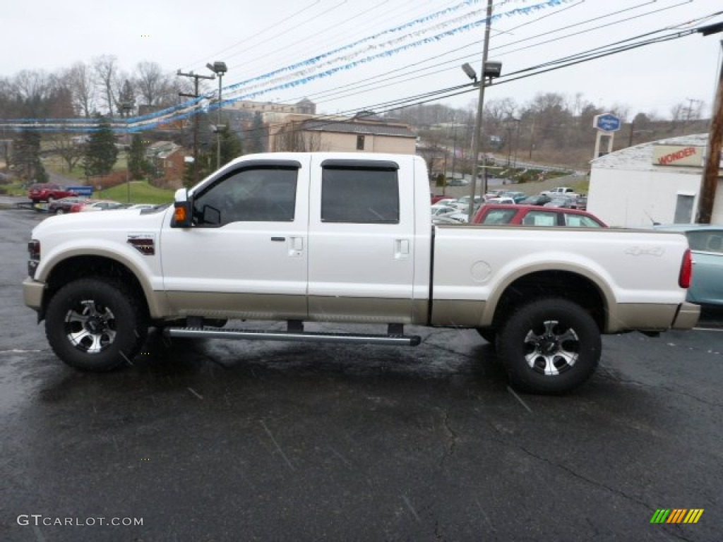 2010 F250 Super Duty King Ranch Crew Cab 4x4 - White Platinum Tri-Coat / Chaparral Leather photo #4