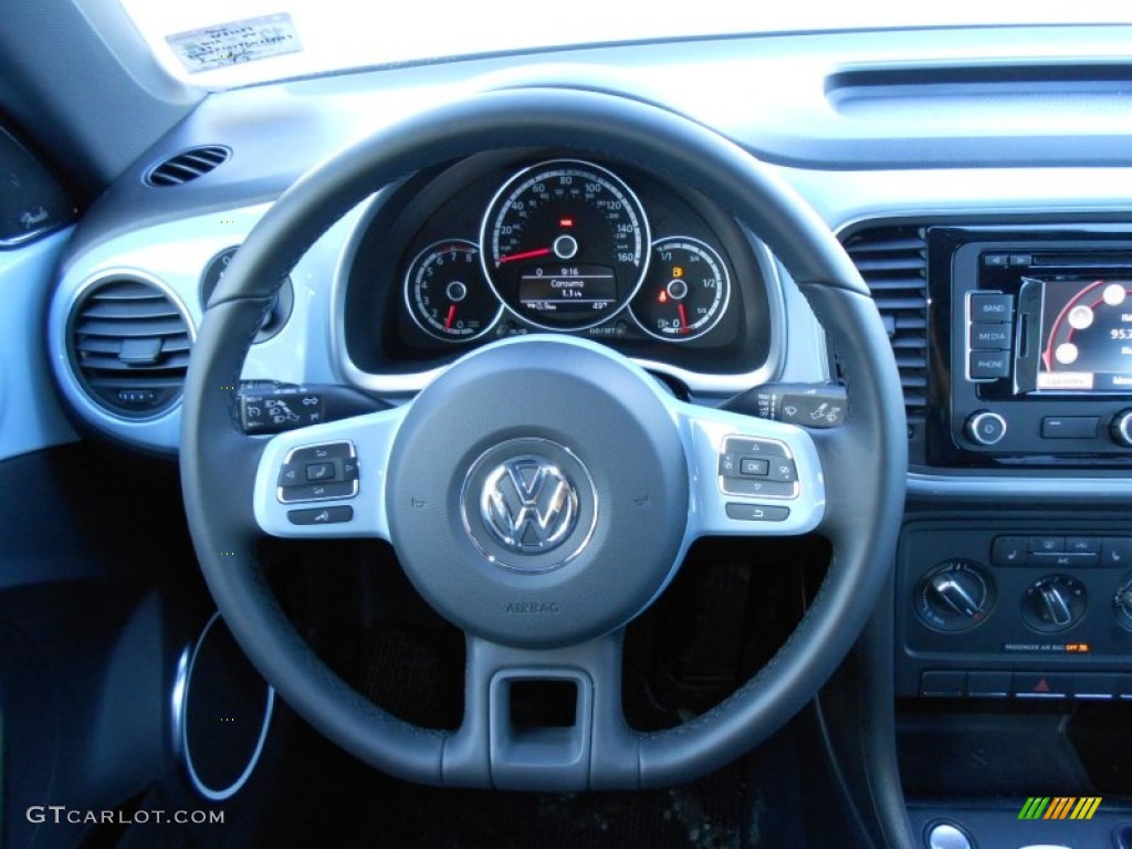 2013 Volkswagen Beetle 2.5L Titan Black Steering Wheel Photo #75104523