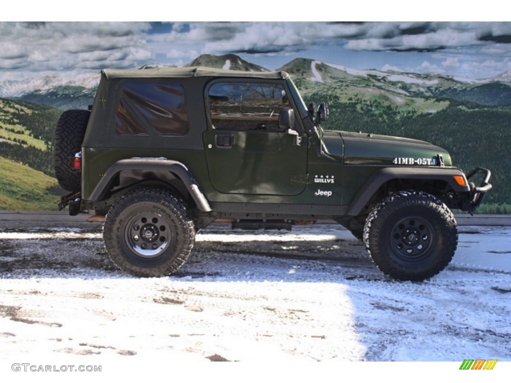 Moss Green Pearlcoat 2005 Jeep Wrangler Willys Edition 4x4 Exterior Photo #75107407