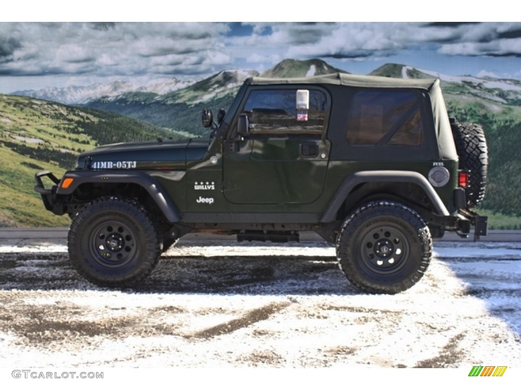 Moss Green Pearlcoat 2005 Jeep Wrangler Willys Edition 4x4 Exterior Photo #75107497