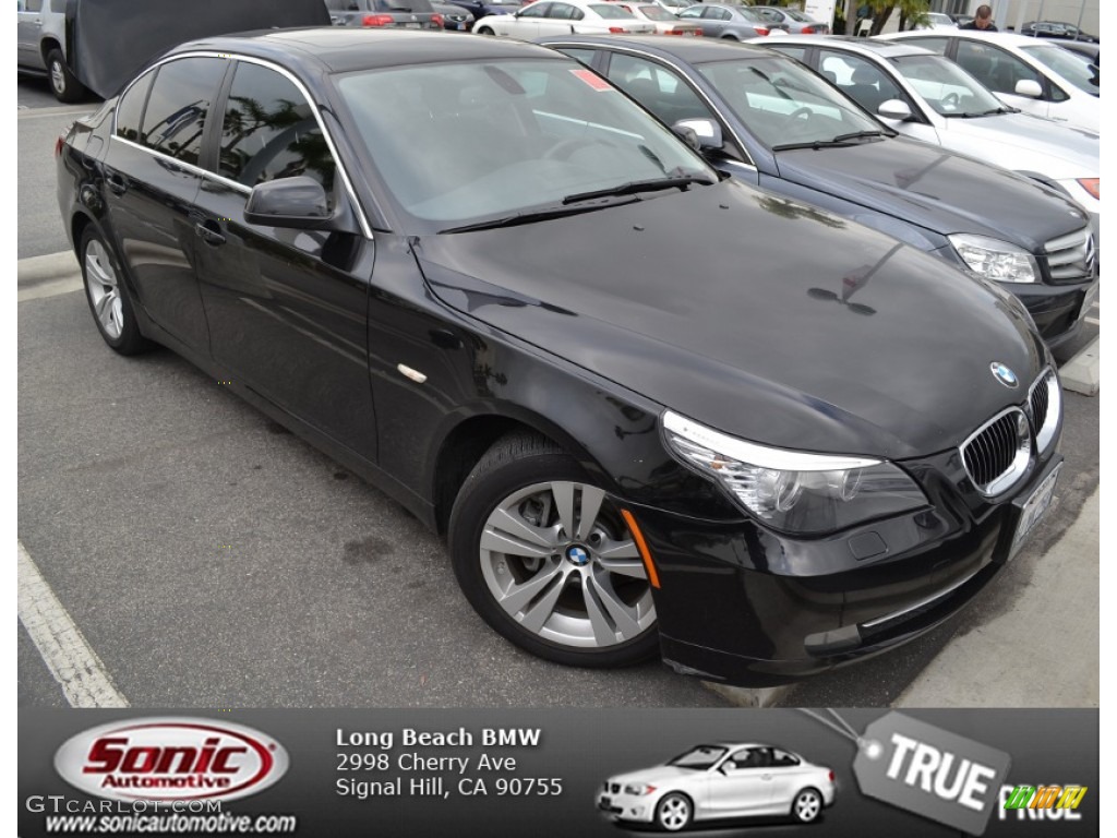 2010 5 Series 528i Sedan - Jet Black / Black photo #1