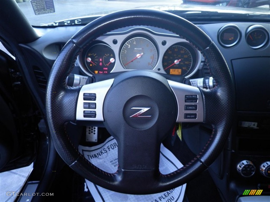 2008 Nissan 350Z NISMO Coupe NISMO Black/Red Steering Wheel Photo #75113265