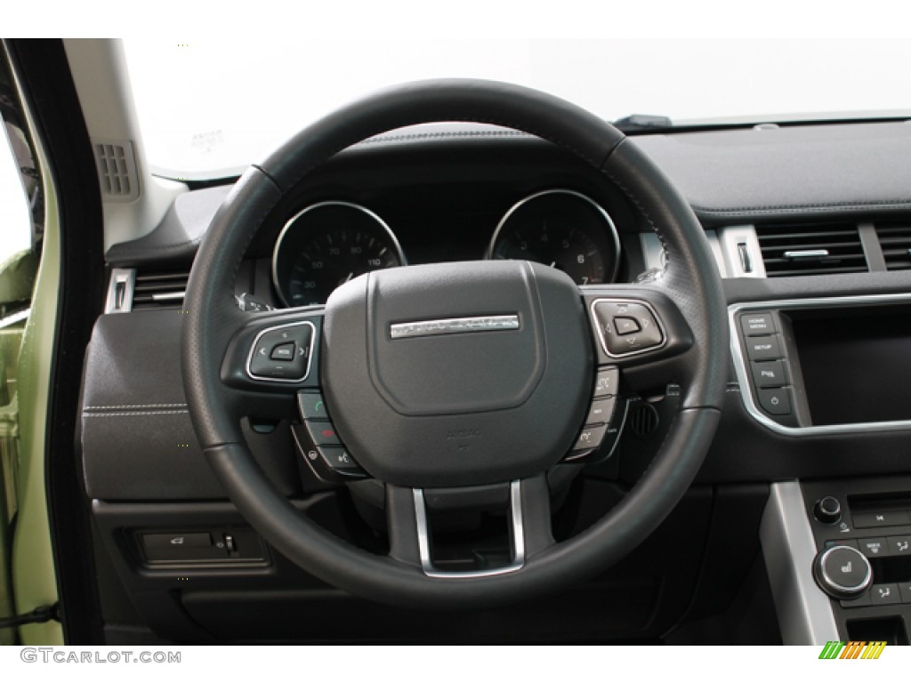 2012 Land Rover Range Rover Evoque Dynamic Dynamic Ebony/Cirrus Steering Wheel Photo #75115950