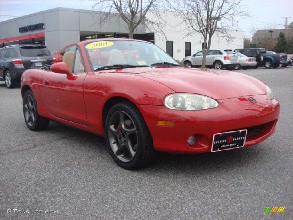 2001 MX-5 Miata LS Roadster - Classic Red / Tan photo #1