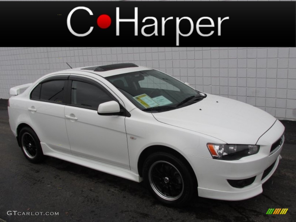 2010 Lancer ES - Wicked White Metallic / Black photo #1