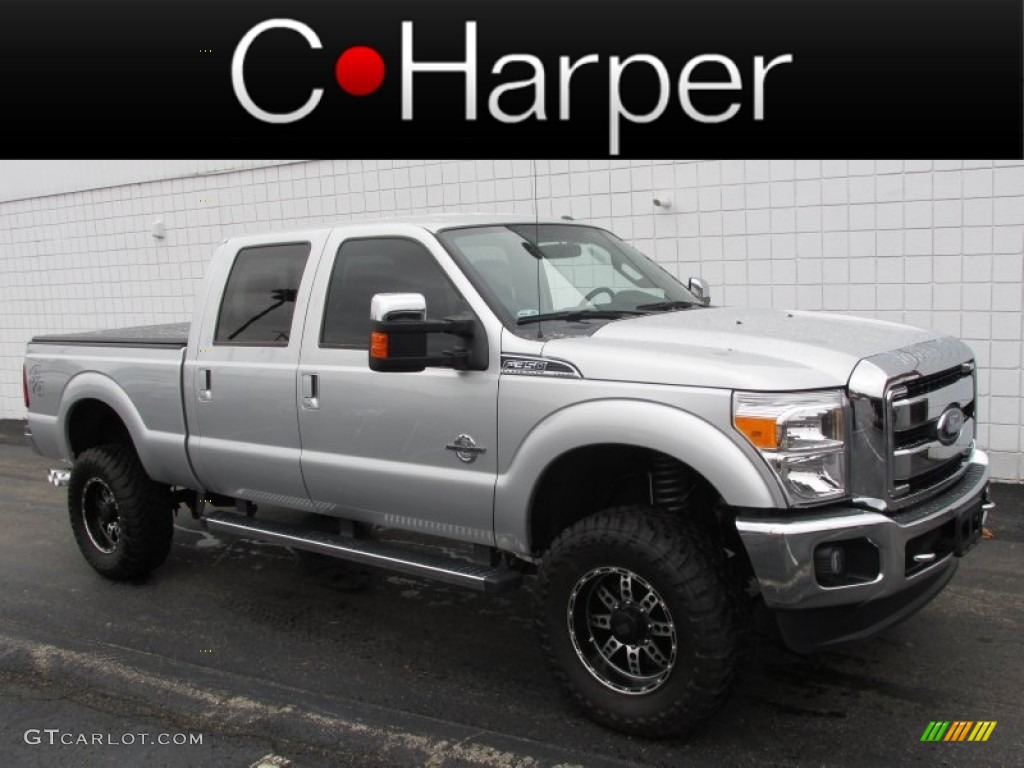 2012 F350 Super Duty Lariat Crew Cab 4x4 - Ingot Silver Metallic / Black photo #1