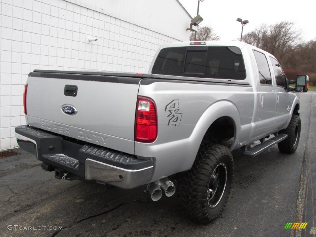 2012 F350 Super Duty Lariat Crew Cab 4x4 - Ingot Silver Metallic / Black photo #12