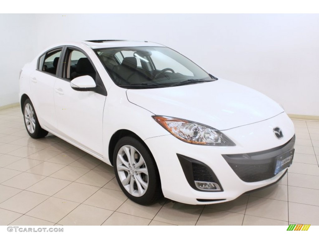 2010 MAZDA3 s Sport 4 Door - Crystal White Pearl Mica / Black photo #1