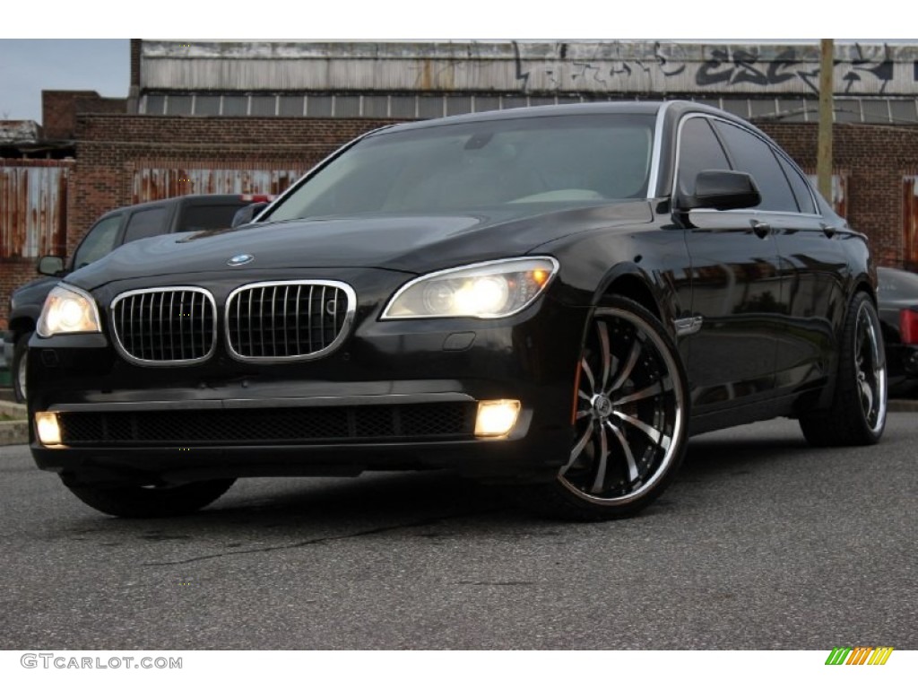 2009 7 Series 750Li Sedan - Ruby Black Metallic / Champagne Full Merino Leather photo #2