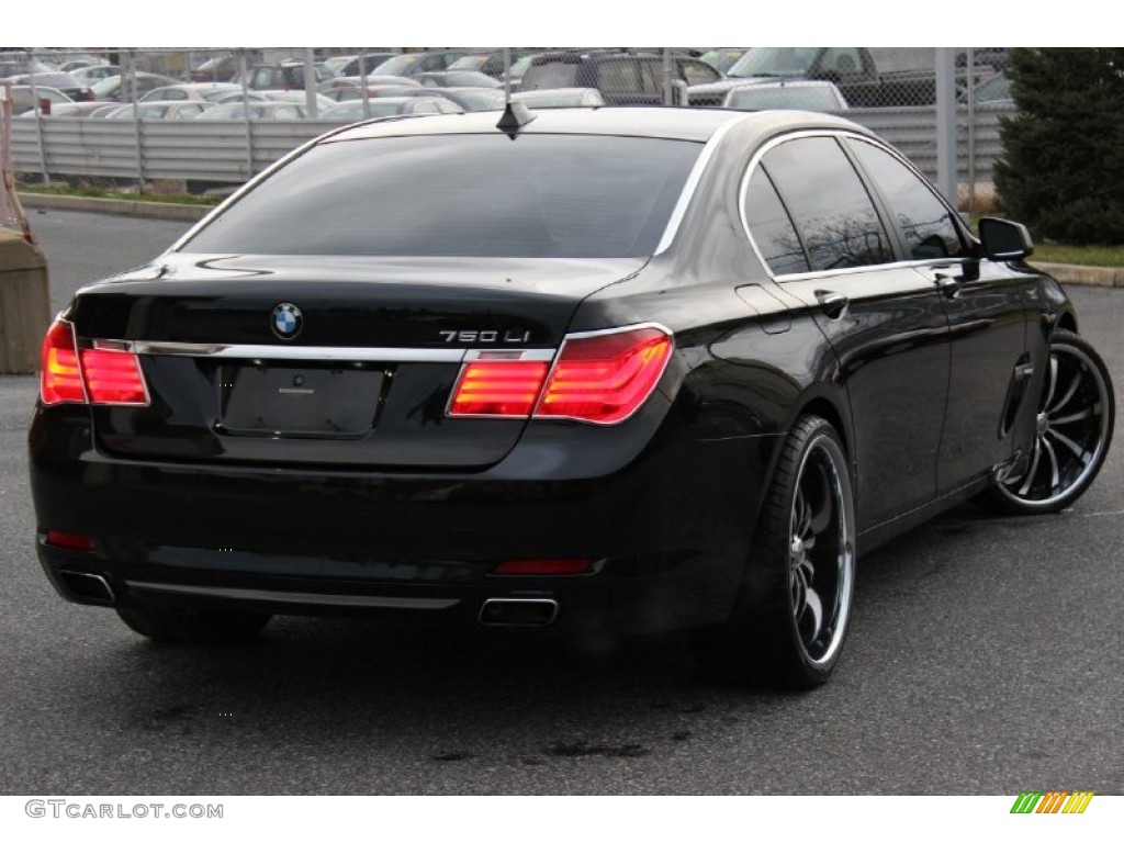 2009 7 Series 750Li Sedan - Ruby Black Metallic / Champagne Full Merino Leather photo #3