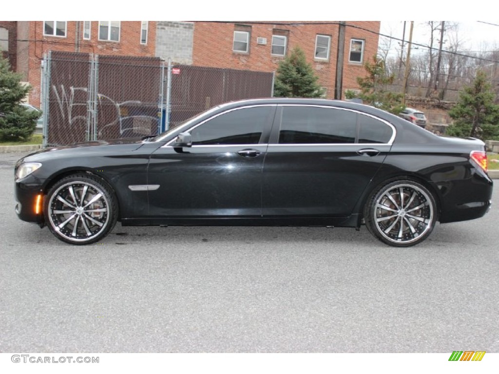 2009 7 Series 750Li Sedan - Ruby Black Metallic / Champagne Full Merino Leather photo #11