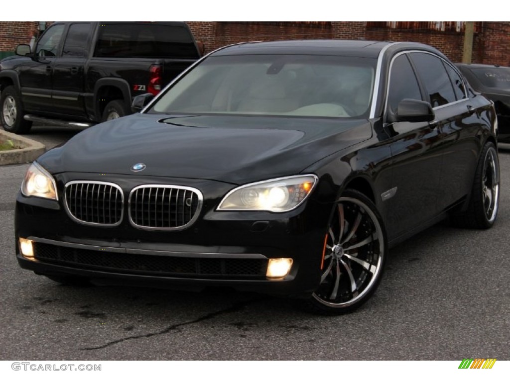 2009 7 Series 750Li Sedan - Ruby Black Metallic / Champagne Full Merino Leather photo #51