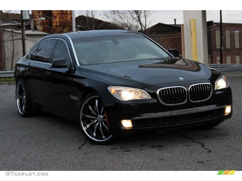 2009 7 Series 750Li Sedan - Ruby Black Metallic / Champagne Full Merino Leather photo #55