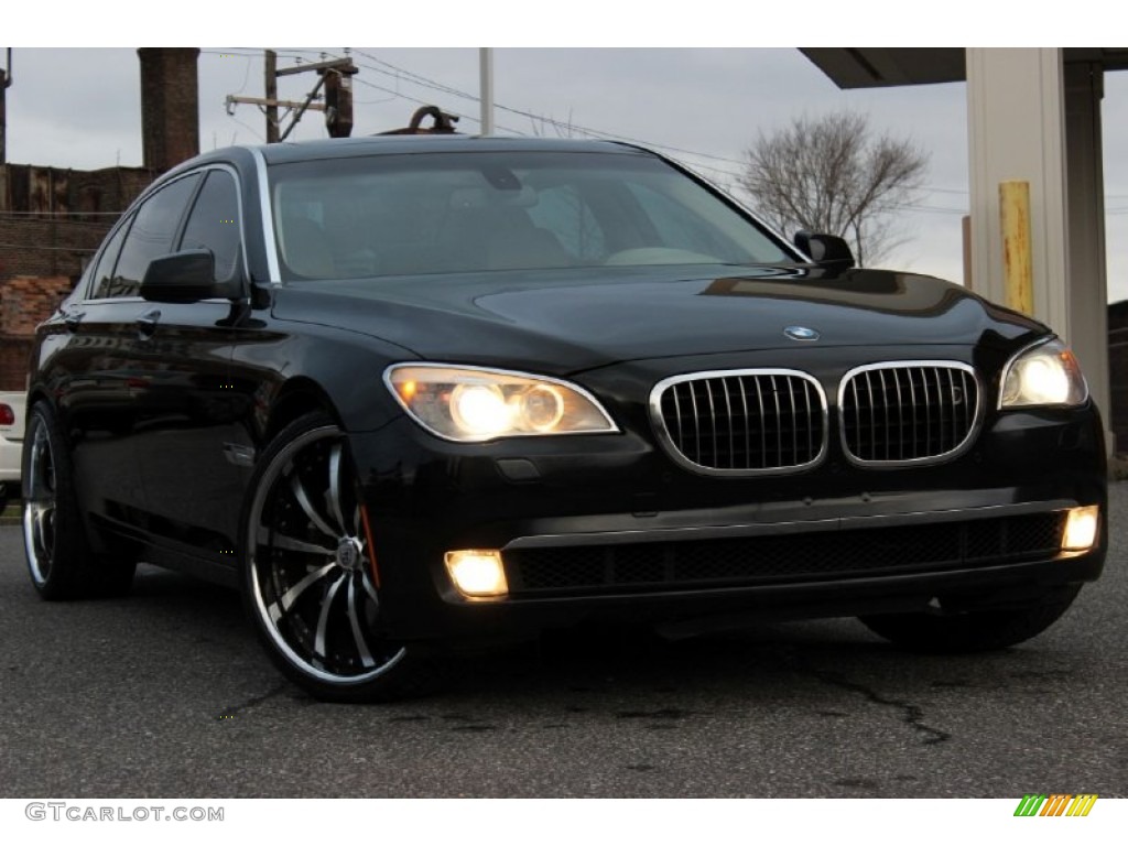2009 7 Series 750Li Sedan - Ruby Black Metallic / Champagne Full Merino Leather photo #56