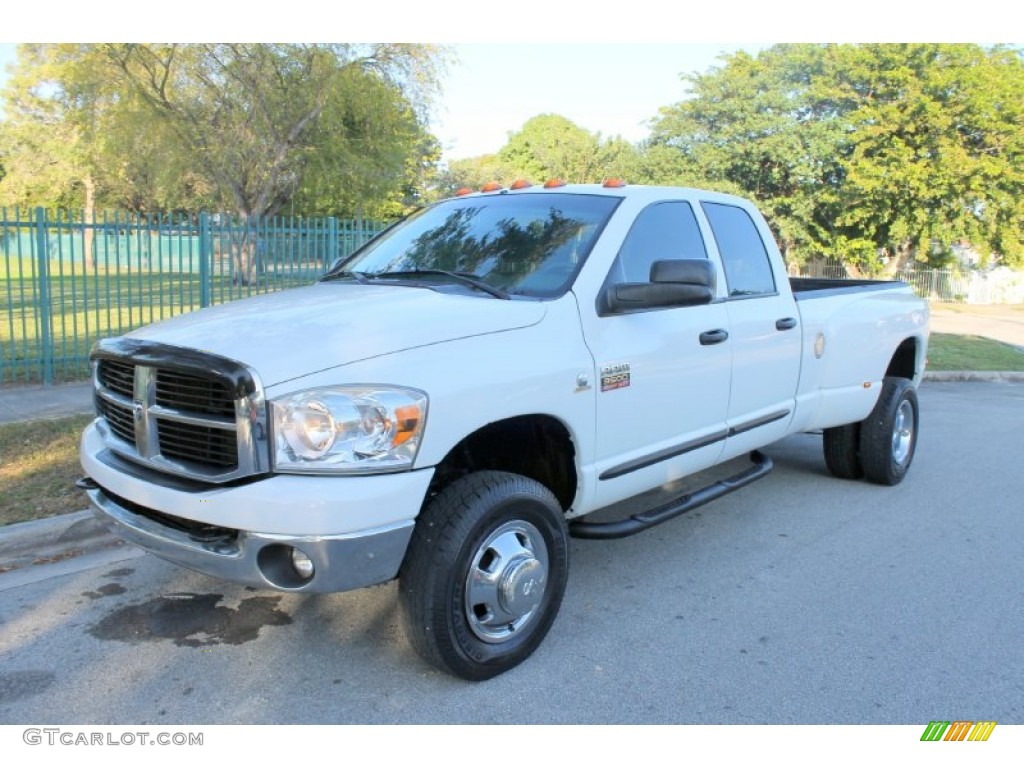 2007 Ram 3500 SLT Quad Cab 4x4 Dually - Bright White / Medium Slate Gray photo #1