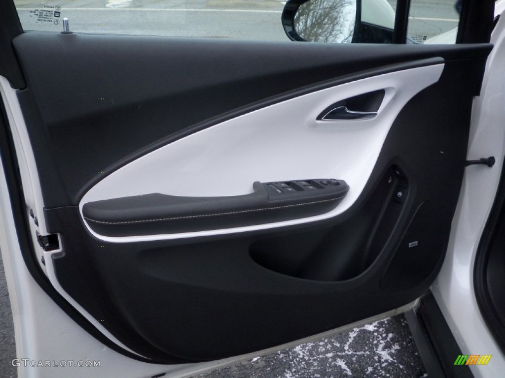 2012 Chevrolet Volt Hatchback Jet Black/Ceramic White Accents Door Panel Photo #75126792