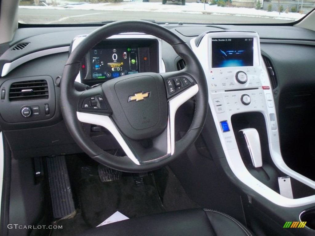 2012 Chevrolet Volt Hatchback Jet Black/Ceramic White Accents Dashboard Photo #75126825