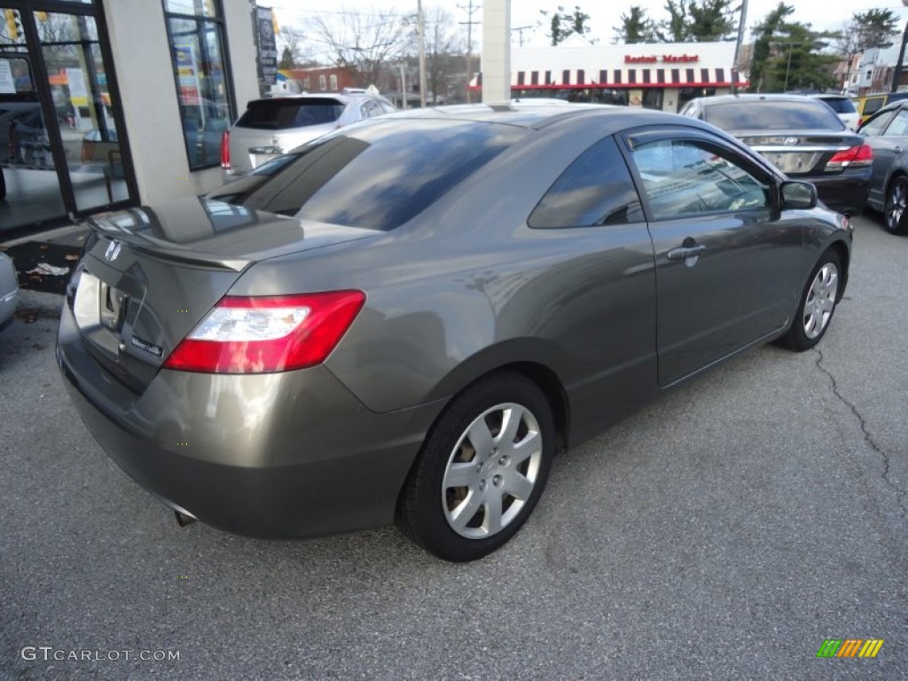 2007 Civic LX Coupe - Galaxy Gray Metallic / Black photo #6