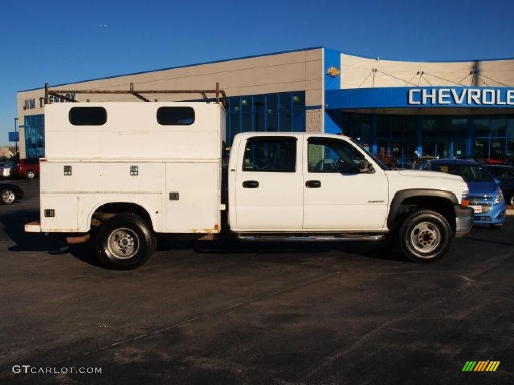 2001 Silverado 3500 Regular Cab 4x4 Chassis Utility Truck - Summit White / Graphite photo #1