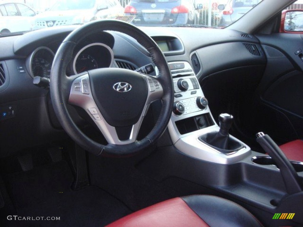 2010 Hyundai Genesis Coupe 2.0T Black/Red Dashboard Photo #75135438