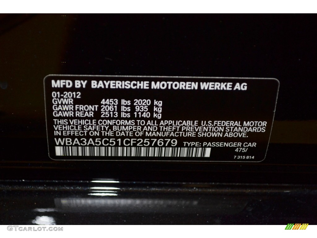 2012 3 Series 328i Sedan - Jet Black / Black photo #15