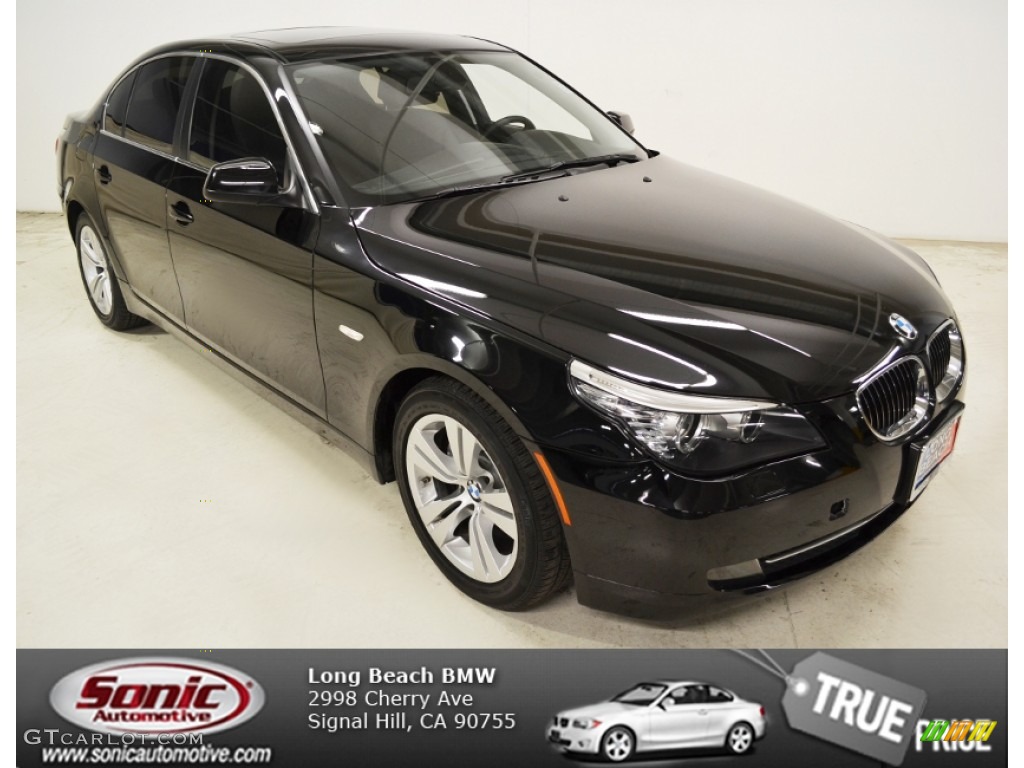 2010 5 Series 528i Sedan - Jet Black / Black photo #1