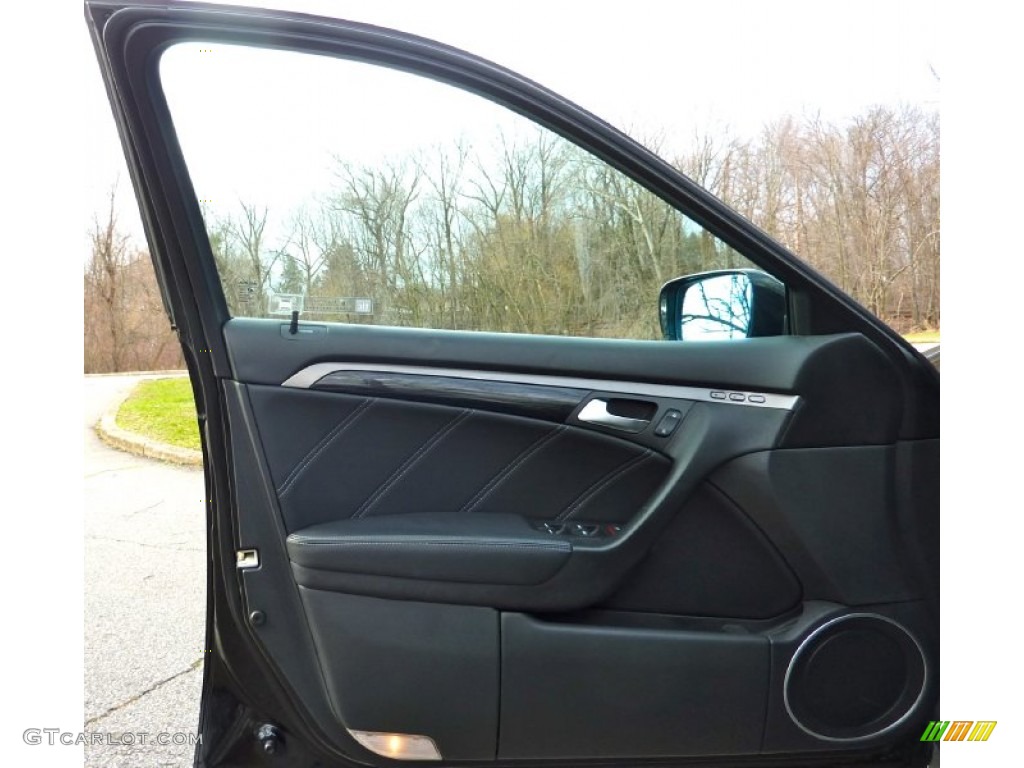 2008 Acura TL 3.5 Type-S Ebony/Silver Door Panel Photo #75141141