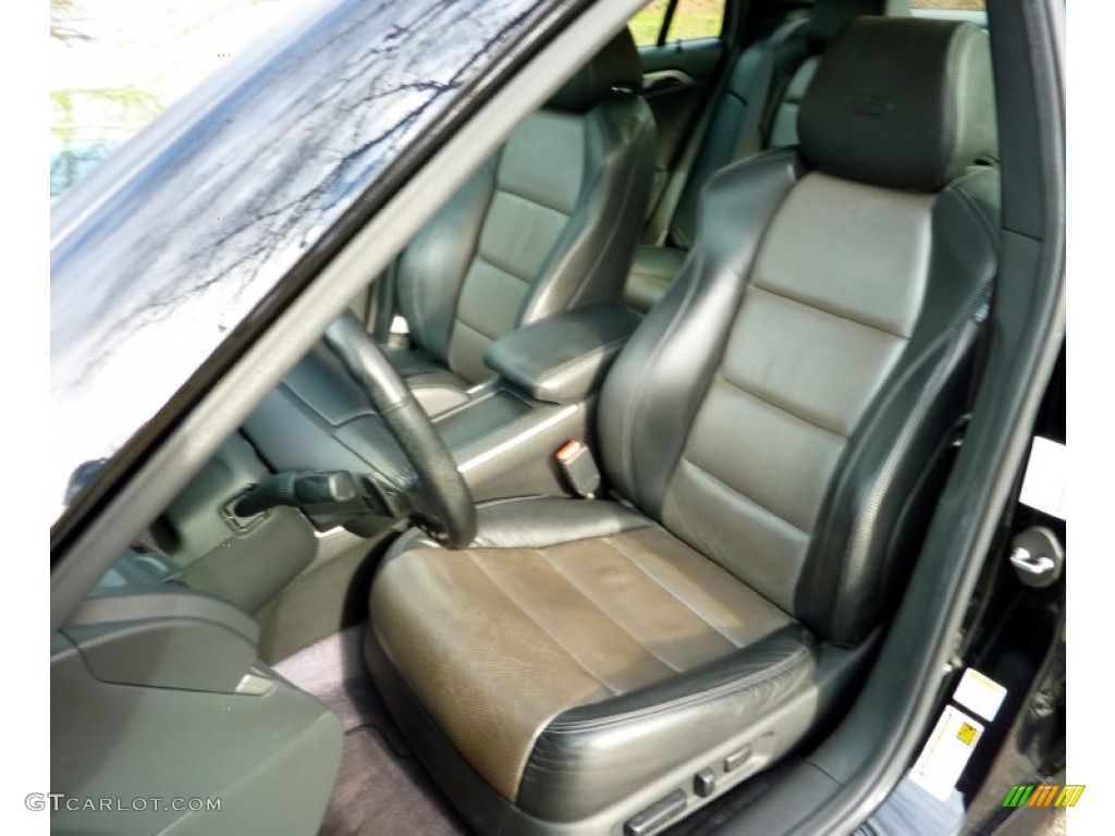Ebony/Silver Interior 2008 Acura TL 3.5 Type-S Photo #75141153