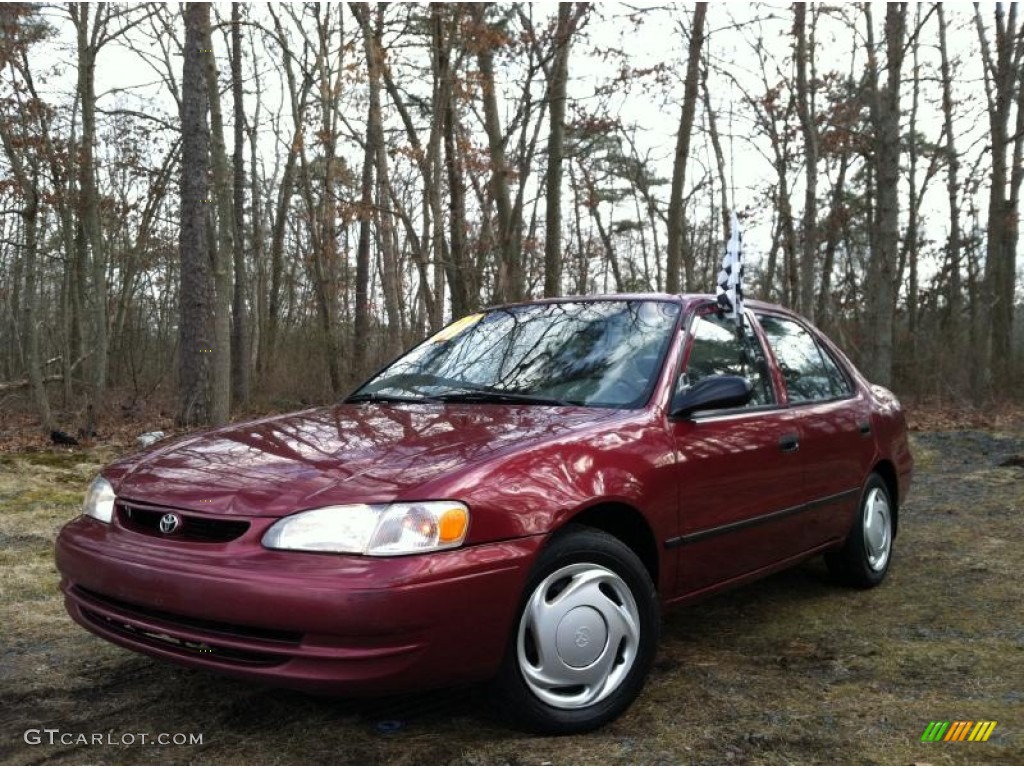 2000 Corolla CE - Venetian Red Pearl / Pebble Beige photo #3