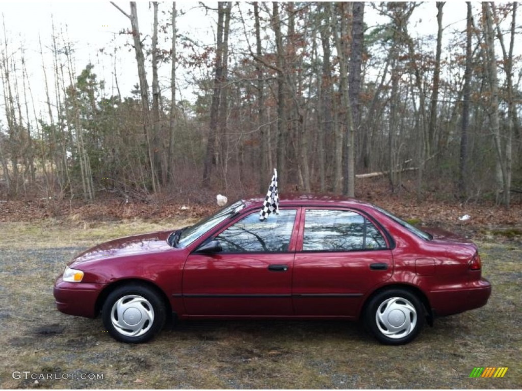 2000 Corolla CE - Venetian Red Pearl / Pebble Beige photo #4