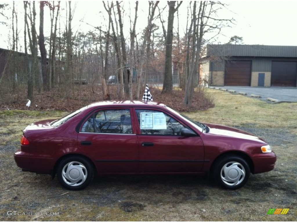 2000 Corolla CE - Venetian Red Pearl / Pebble Beige photo #8