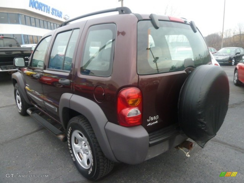 2004 Liberty Sport 4x4 - Deep Molten Red Pearl / Taupe photo #4