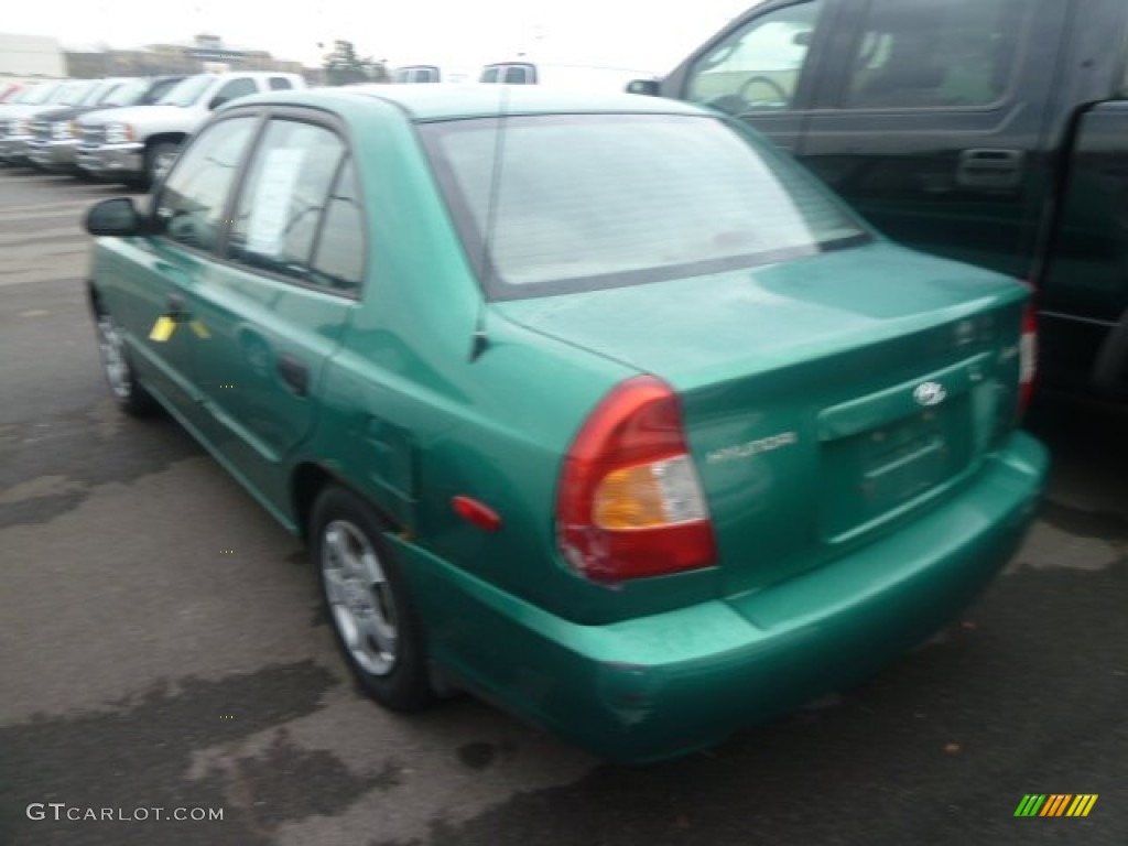 2001 Accent GL Sedan - Jade Green / Gray photo #4