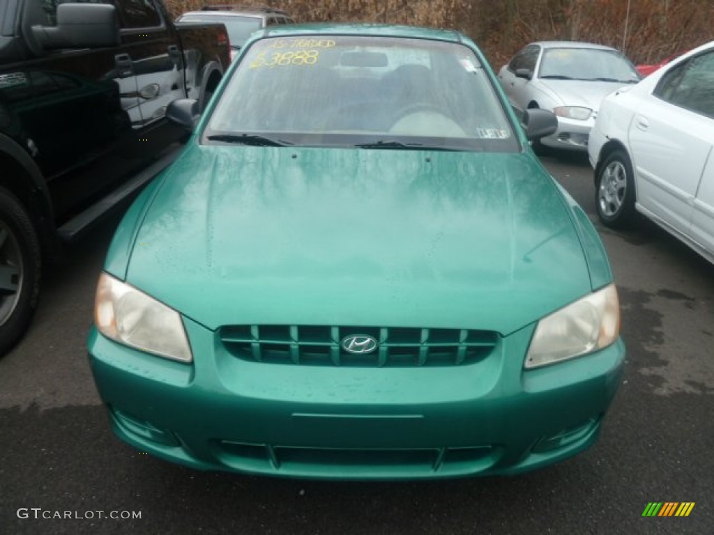 2001 Accent GL Sedan - Jade Green / Gray photo #6