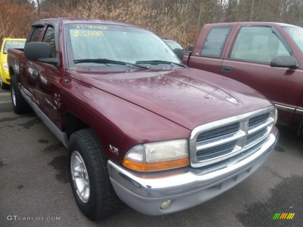 2000 Dakota SLT Crew Cab - Dark Garnet Red Pearl Coat / Agate photo #1