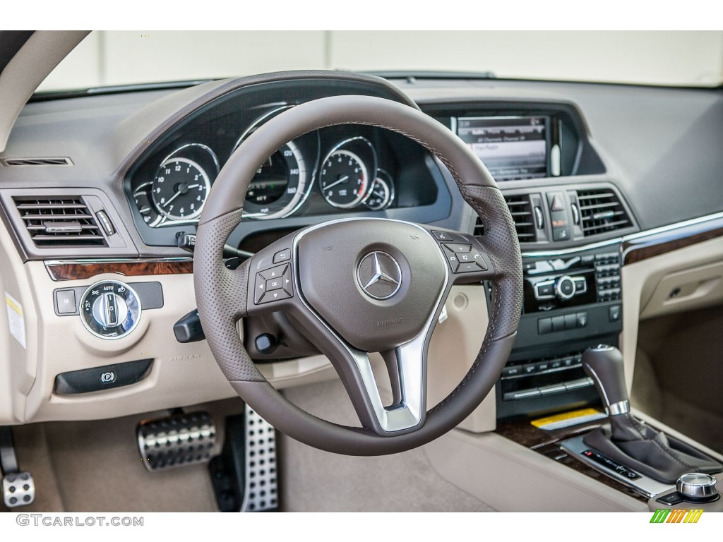 2013 Mercedes-Benz E 350 Coupe Almond/Mocha Steering Wheel Photo #75143418