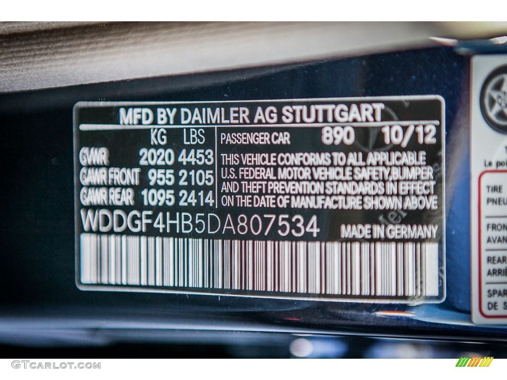 2013 C Color Code 890 for Lunar Blue Metallic Photo #75143775
