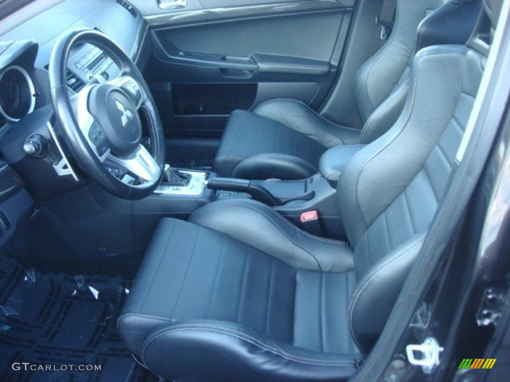 Black Full Leather Interior 2010 Mitsubishi Lancer Evolution MR Touring Photo #75144089