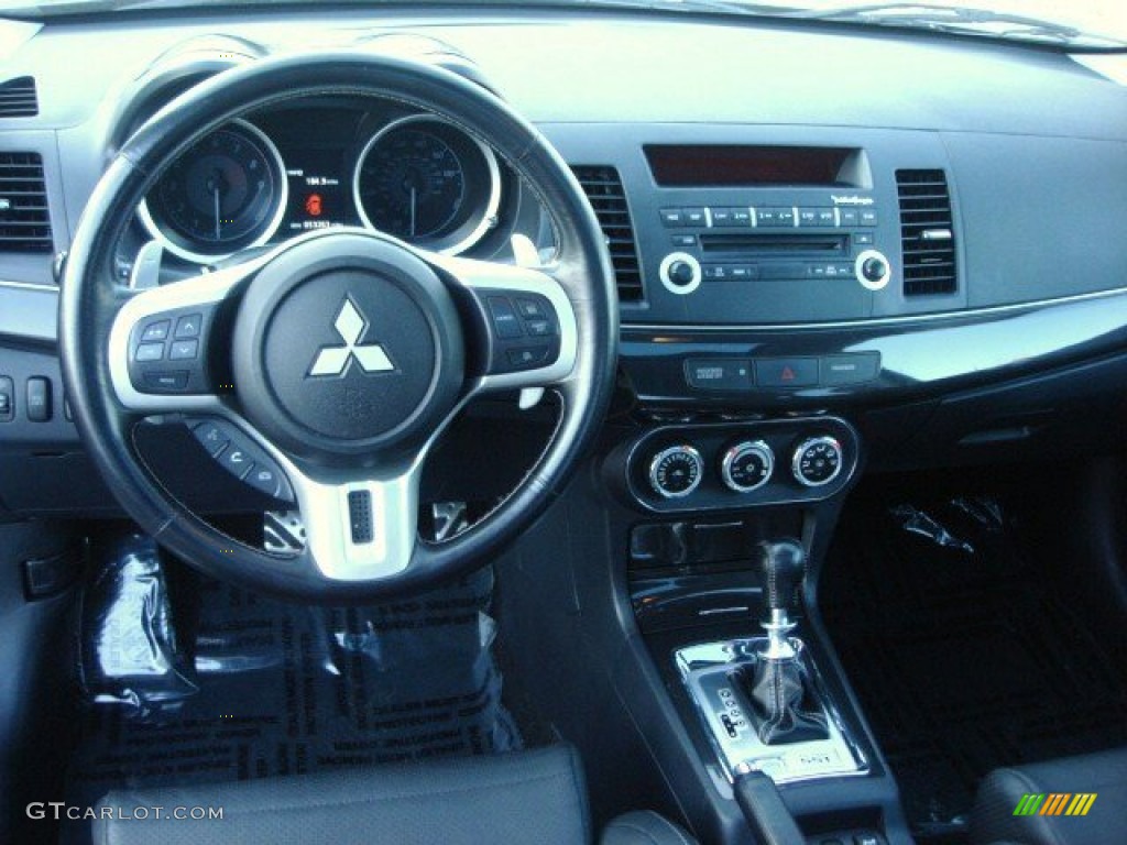 2010 Mitsubishi Lancer Evolution MR Touring Black Full Leather Dashboard Photo #75144099